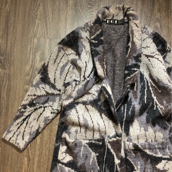 Vintage Wool & Mohair Long Open Front Cardigan - Picture 6 of 17